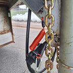 6' Breakaway Trailer Cable Trailer Brake Cable RV Stainless Steel Spring Towing Coiled Wire Safety Straps Ground Clip,for Breakaway Switch 4PCS