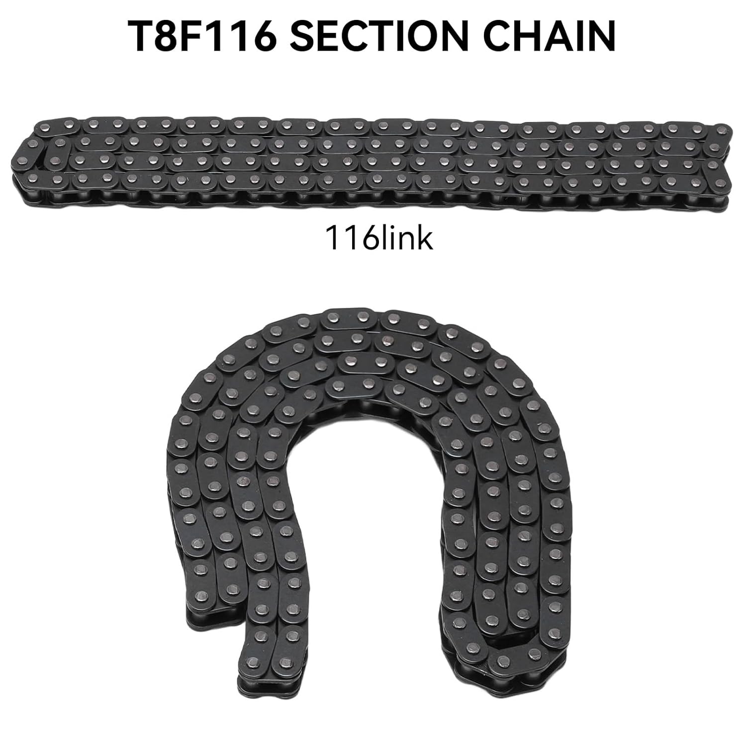 Chain Sprocket Kit, T8F Front and Rear Sprocket Chain Replacement High Power Steel T8F Gear Chain Set for Modified Karts ATVs and Mini Motorcycles