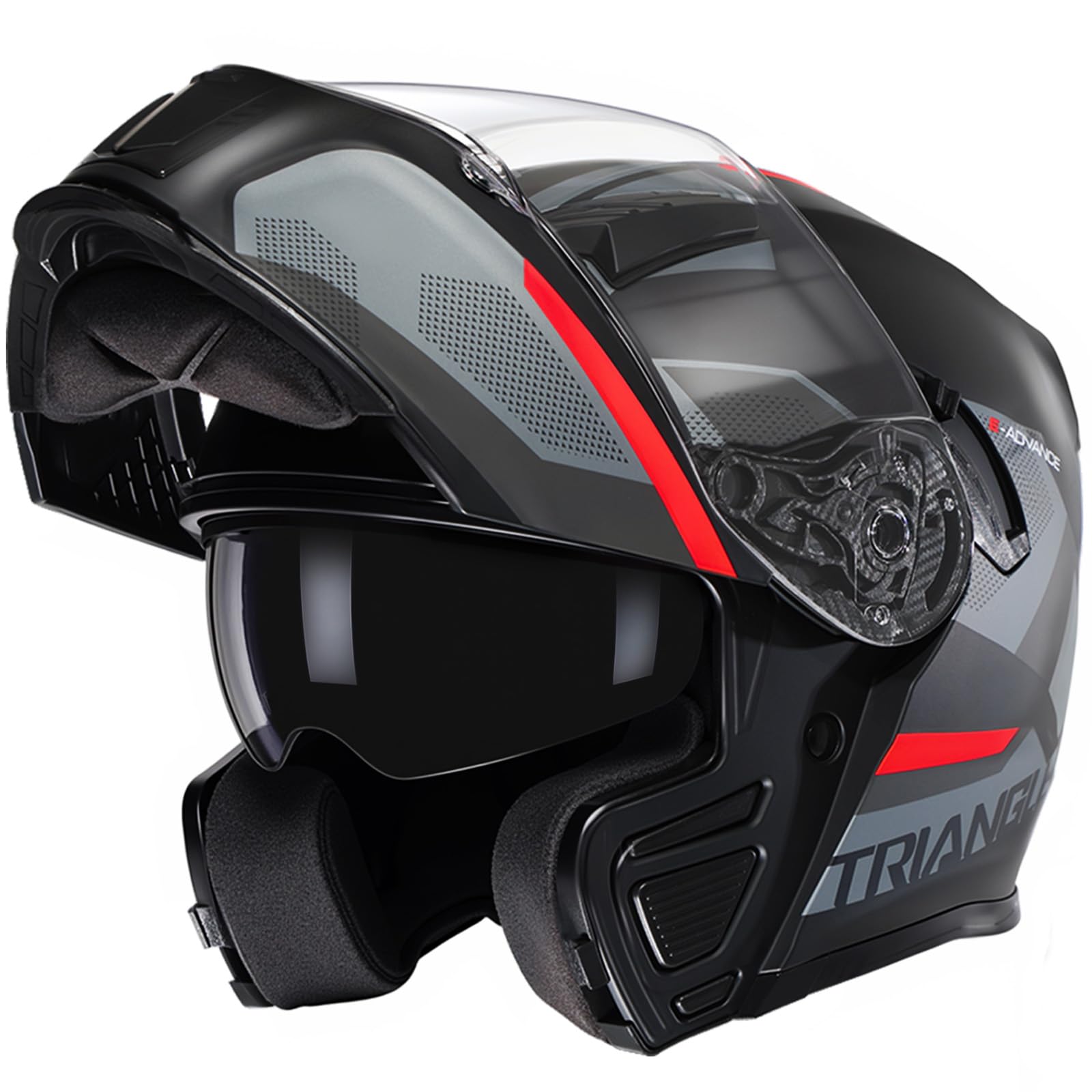 TRIANGLE Modular Motorcycle Helmets for Men Flip Up Full Face Helmet Dual Visor with Internal Sunshield DOT Approved