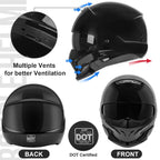 Full Face Motorcycle Helmet for Unisex-Adult Dirt Bike ATV Scooter Cruiser 3/4 Face Motocross Helmet Interchangeable Mouth Cover DOT Approved