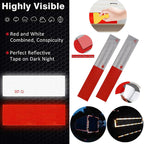Reflective Trailer Tape, 2" × 11.8" × 30 PCS Red & Silver High Intensity Self Adhesive Reflector Tapes Outdoor Waterproof 3m Safety Dot Retroreflective Tape for Cars, Trailers, Boats, Mailbox (30)