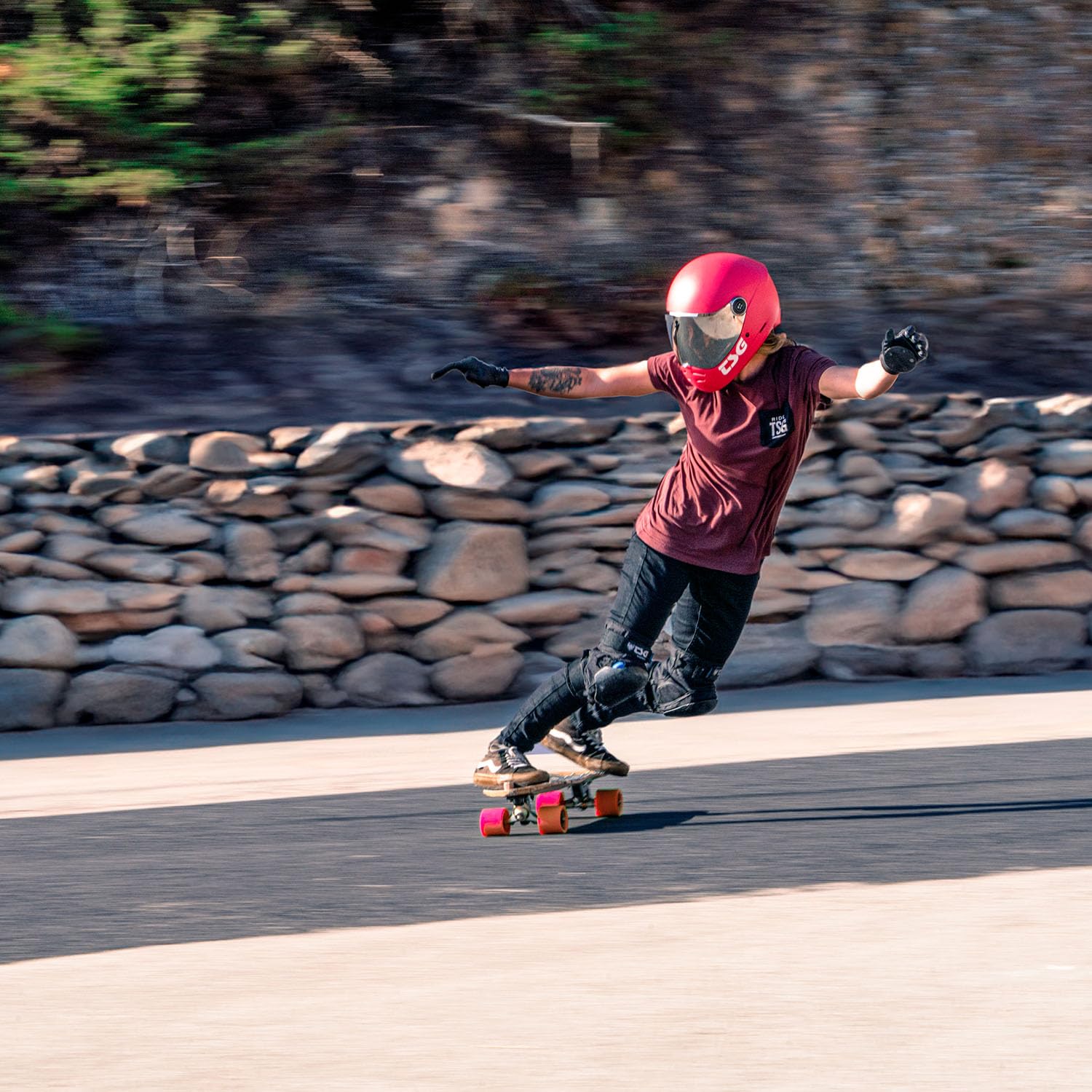 TSG - Pass 2.0 Full-face Premium Helmet w/Two Visors | Downhill Skateboarding, E-Skating, E-Onewheeling, Longboarding | Nose Ports, Air Flow Channels, Ear Slots, Adjustable Cheek Pads | ABS Hardshell