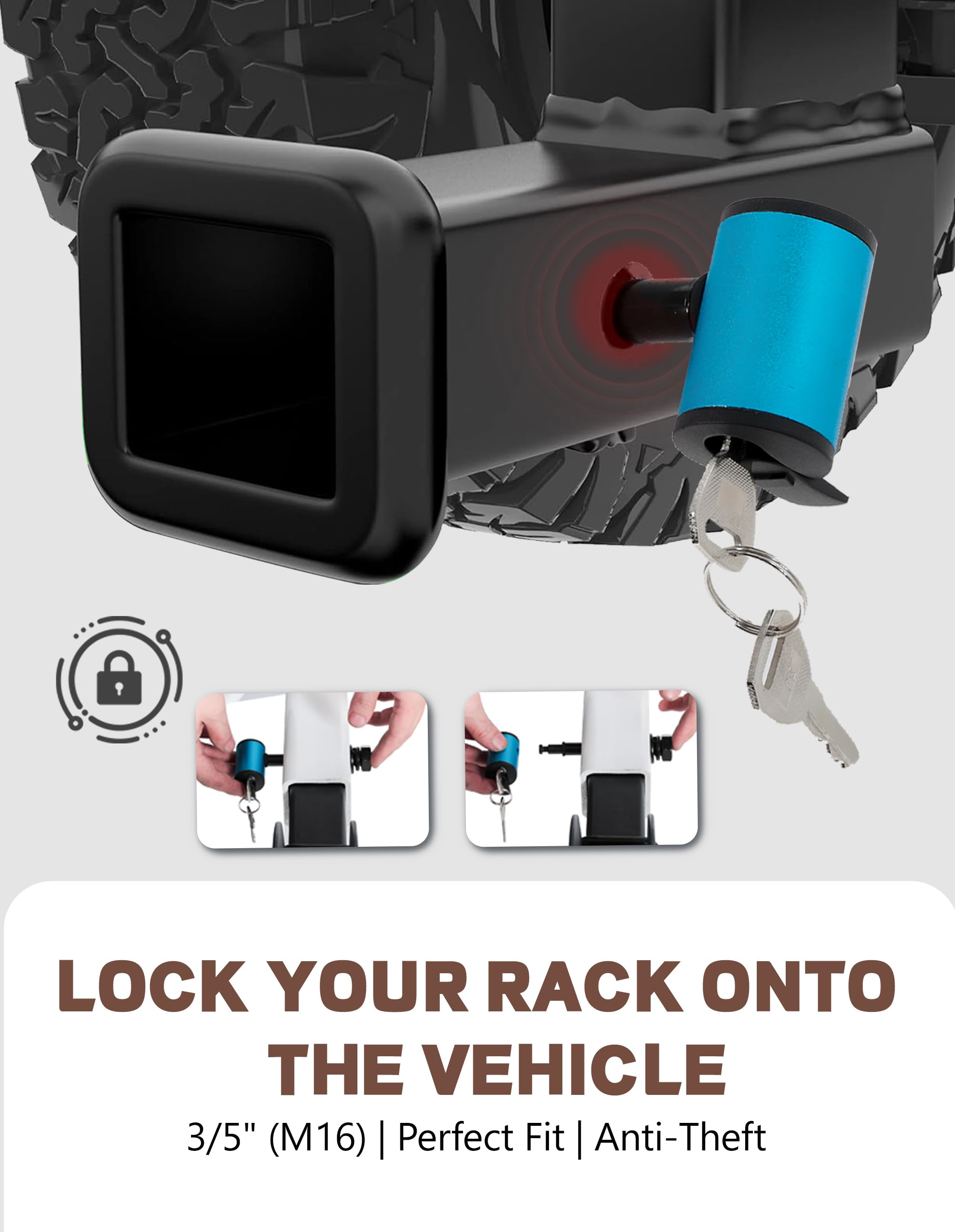 RokRack S One 1-Ebike Rack with Ramp, 100 lbs Capacity, Single Hitch Mount Electric Bike Rack, Fits up to 5" Fat Tire Width and 50" Wheelbase, Ebike Carrier Rack for 2" Receiver for Cars SUVs Vans RVs