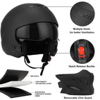 Full Face Motorcycle Helmet for Unisex-Adult Dirt Bike ATV Scooter Cruiser 3/4 Face Motocross Helmet Interchangeable Mouth Cover DOT Approved