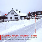 Driveway Reflectors Markers for Snow Plowing, 36-48" Reflective Driveway Steel Metal Reflective Post, Double-Sided High Visible Rustproof Design(4 pack)