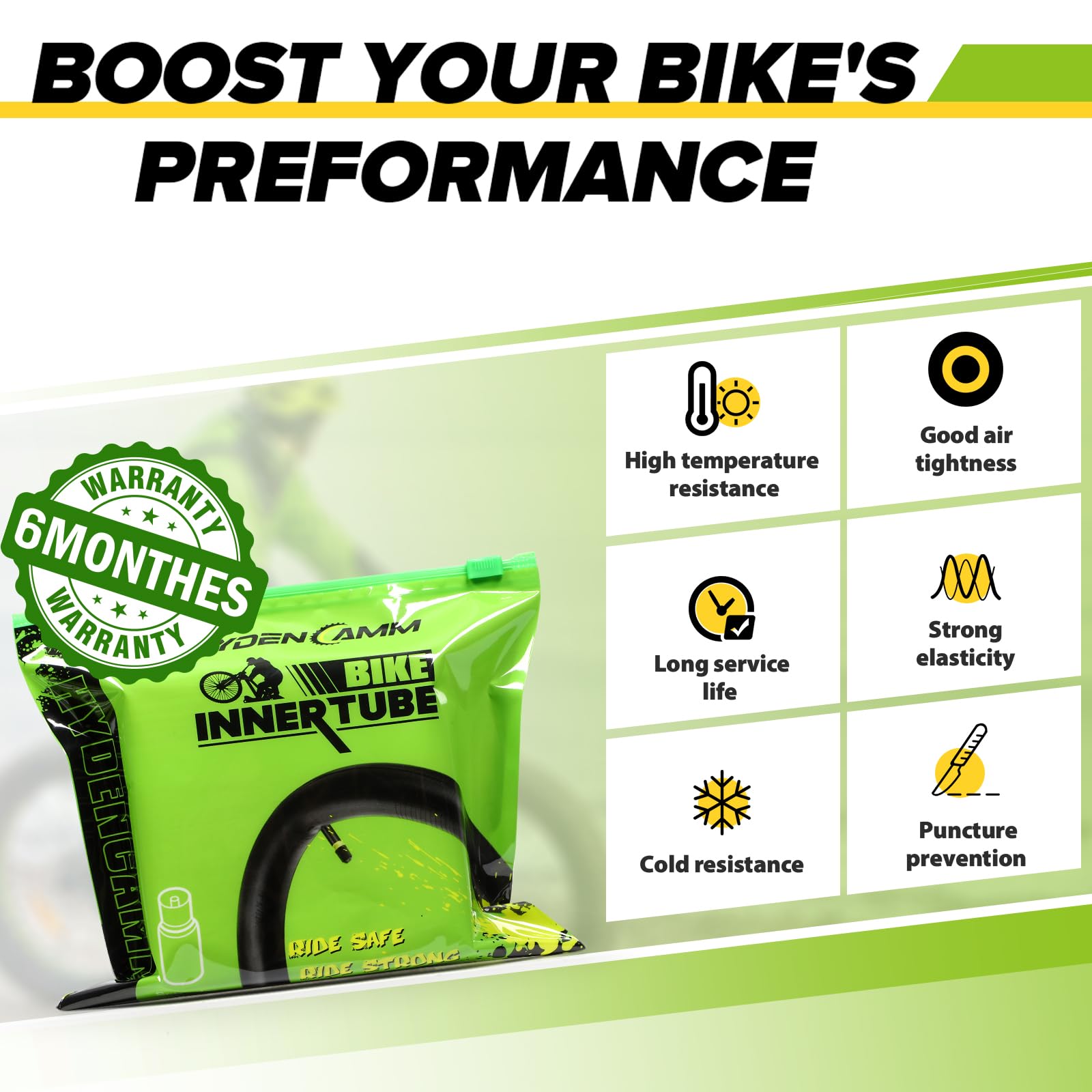 2 Pack 12"/14"/16"/18"/ 20"/ 22"/24"/ 26"/27.5"/28"/29" x1.75/1.95/2.10/2.125 Bicycle Tube with 2 Tire Levers, with 32mm AV Schrader Valve, Reliable Inner Tube for Kids/Road/MTB Bike (2 of One Size)