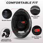 TRIANGLE Modular Motorcycle Helmets for Men Flip Up Full Face Helmet Dual Visor with Internal Sunshield DOT Approved