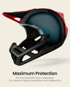 OutdoorMaster Full Face Mountain Bike Helmet for Men & Women-Two Removable Chin Pad Mountain Bike Helmet Grizzly, Ventilation Lightweight Racing Downhill DH BMX MTB Helmet