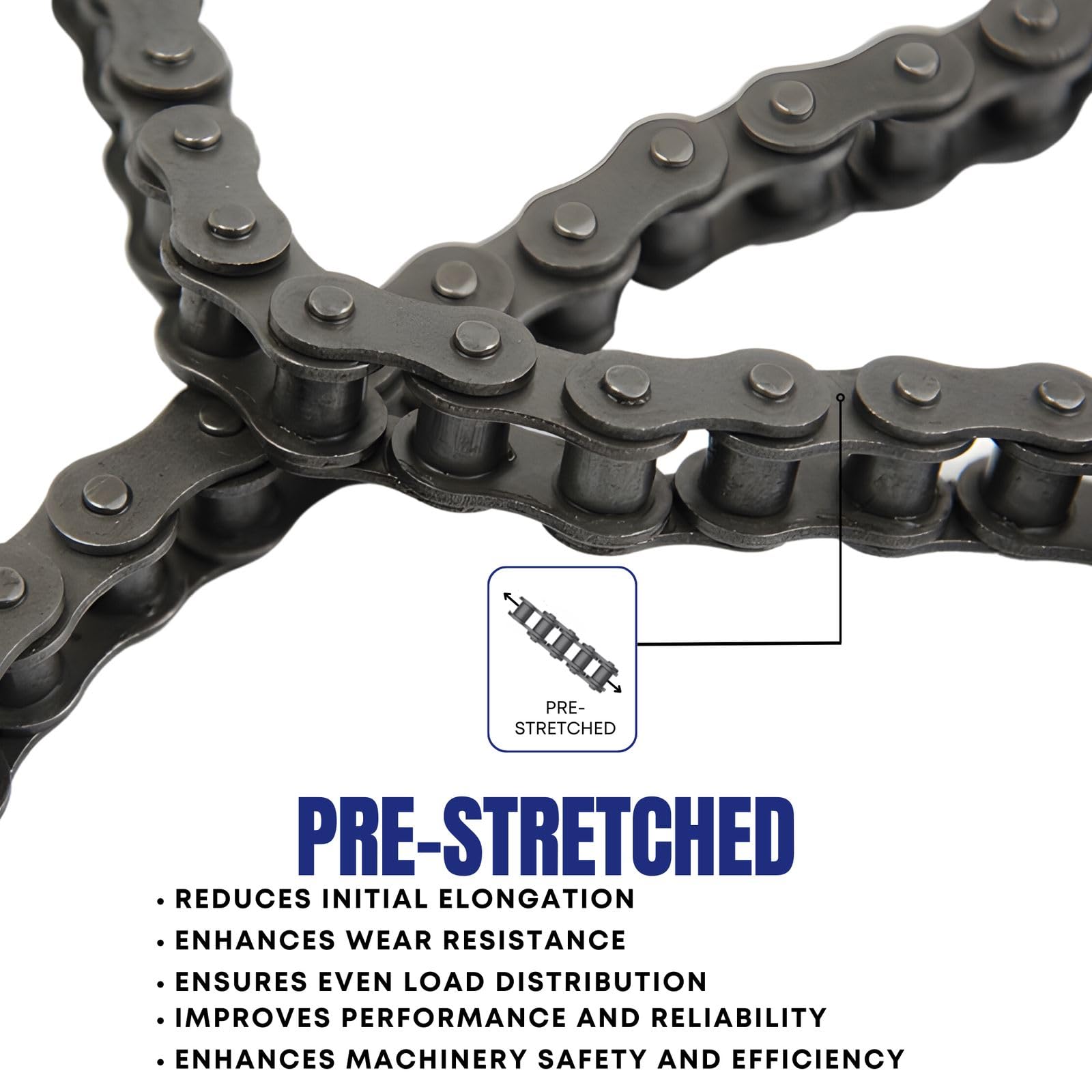 Jeremywell 60 Roller Chain 10 Feet with 2 Connecting Links