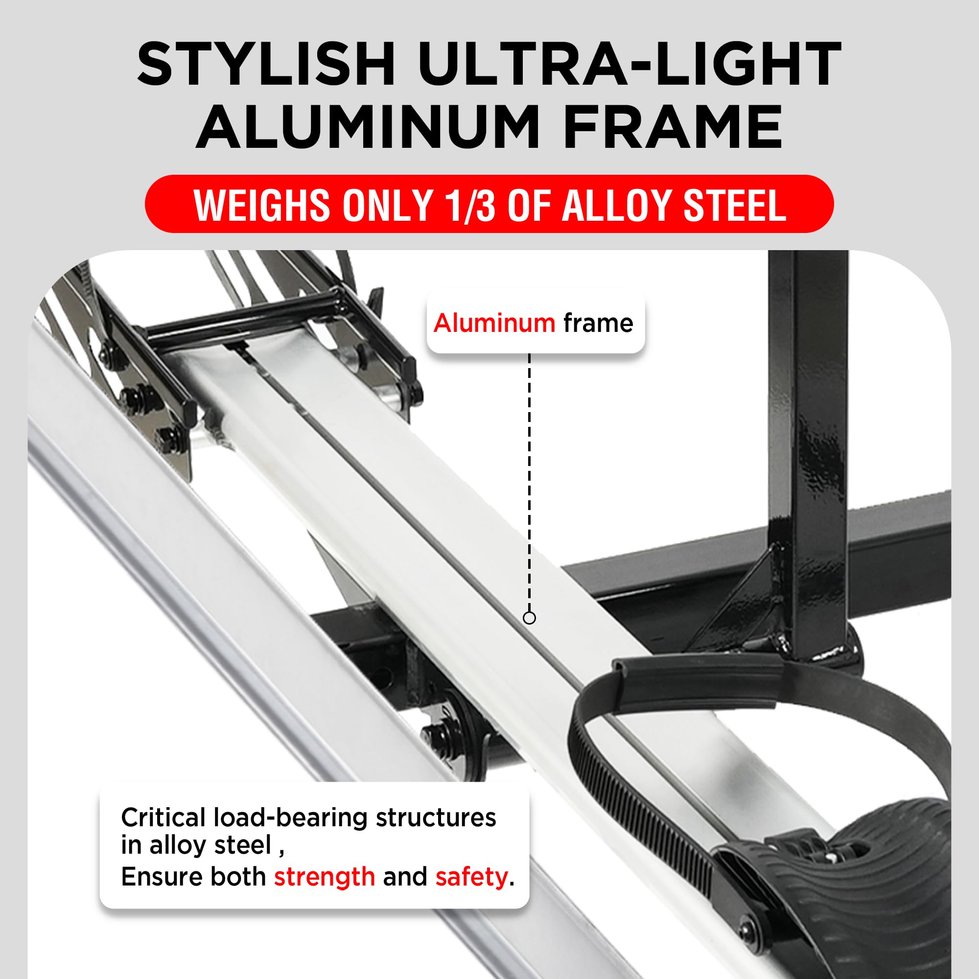 RokRack S One 1-Ebike Rack with Ramp, 100 lbs Capacity, Single Hitch Mount Electric Bike Rack, Fits up to 5" Fat Tire Width and 50" Wheelbase, Ebike Carrier Rack for 2" Receiver for Cars SUVs Vans RVs