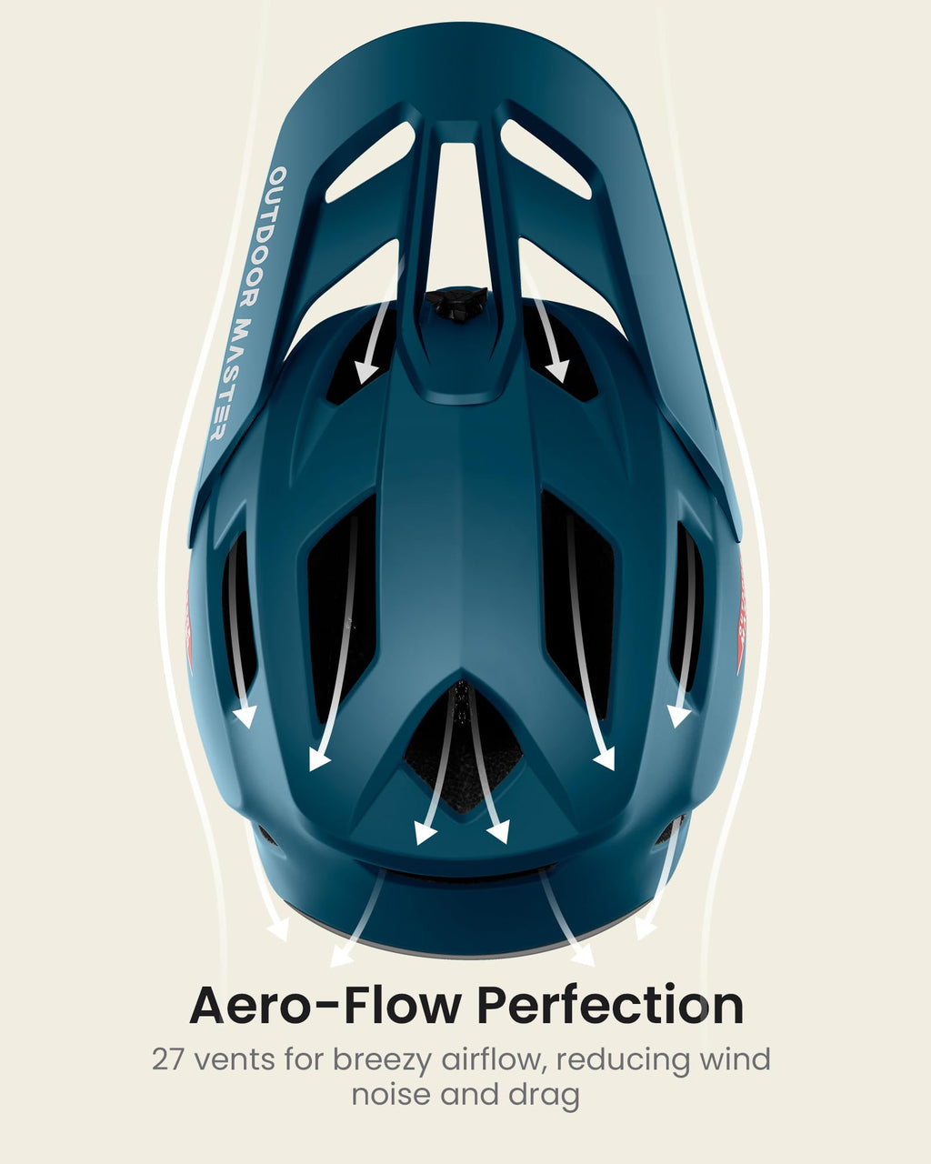 OutdoorMaster Full Face Mountain Bike Helmet for Men & Women-Two Removable Chin Pad Mountain Bike Helmet Grizzly, Ventilation Lightweight Racing Downhill DH BMX MTB Helmet