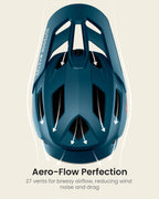 OutdoorMaster Full Face Mountain Bike Helmet for Men & Women-Two Removable Chin Pad Mountain Bike Helmet Grizzly, Ventilation Lightweight Racing Downhill DH BMX MTB Helmet