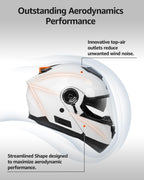 YEMA Modular Motorcycle Helmets, DOT Approved Full Face Motorcycle Helmet with Flip Up Dual Visor, Helmets for Adults Men Women Helmets for Street Scooter ATV E-Bike - YM-926