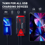 Povasee Jump Starter 5000A Car Jumper Starter, Model A30 12V Jump Box for Car Battery up to 10L Gas or 8L Diesel Engine Battery Jumper Starter Portable with Power Bank/Dual Output/LED Light