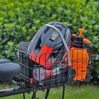 Folding Rear Bicycle Basket, Metal Wire, Black, 55 lbs, 14.5 x 10.6 x 7.8 inches, Rack Mount, Universal