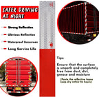 Reflective Trailer Tape, 2" × 11.8" × 30 PCS Red & Silver High Intensity Self Adhesive Reflector Tapes Outdoor Waterproof 3m Safety Dot Retroreflective Tape for Cars, Trailers, Boats, Mailbox (30)