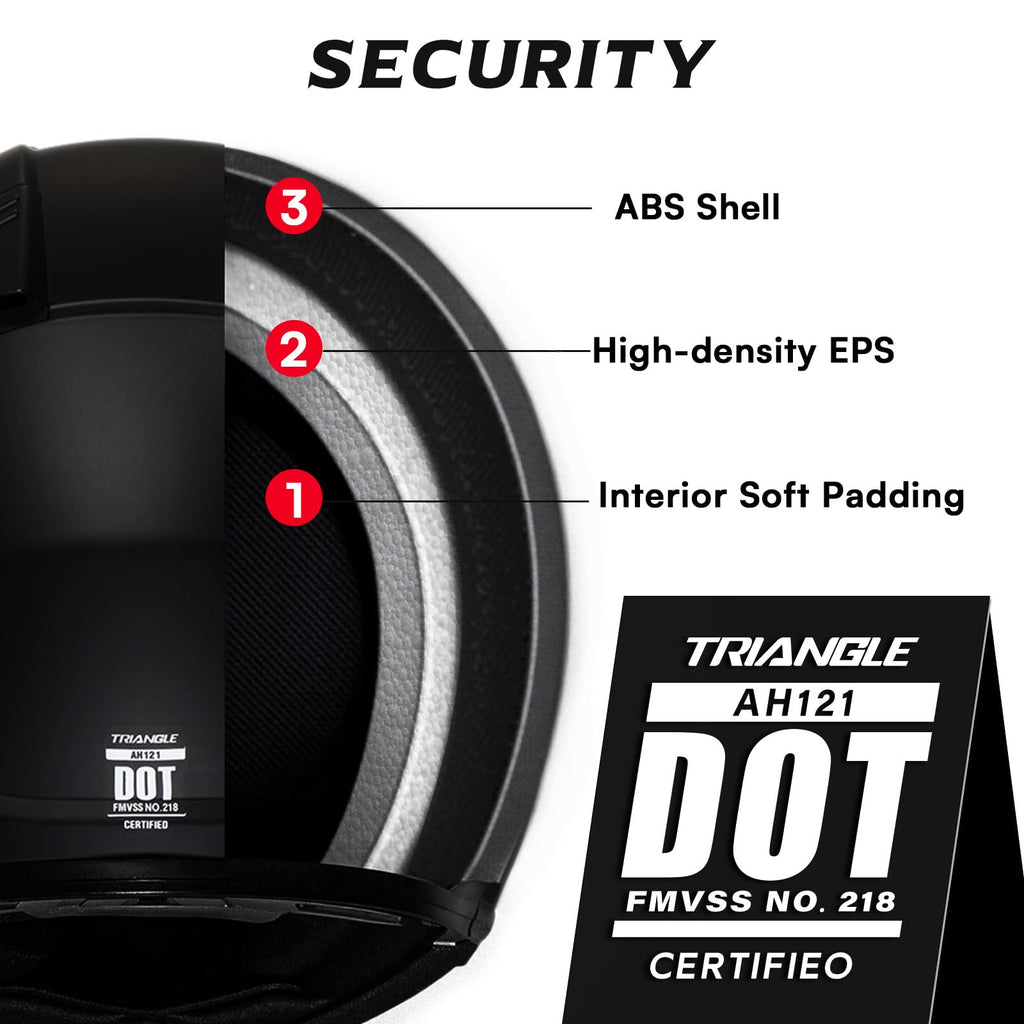 TRIANGLE Modular Motorcycle Helmets for Men Flip Up Full Face Helmet Dual Visor with Internal Sunshield DOT Approved