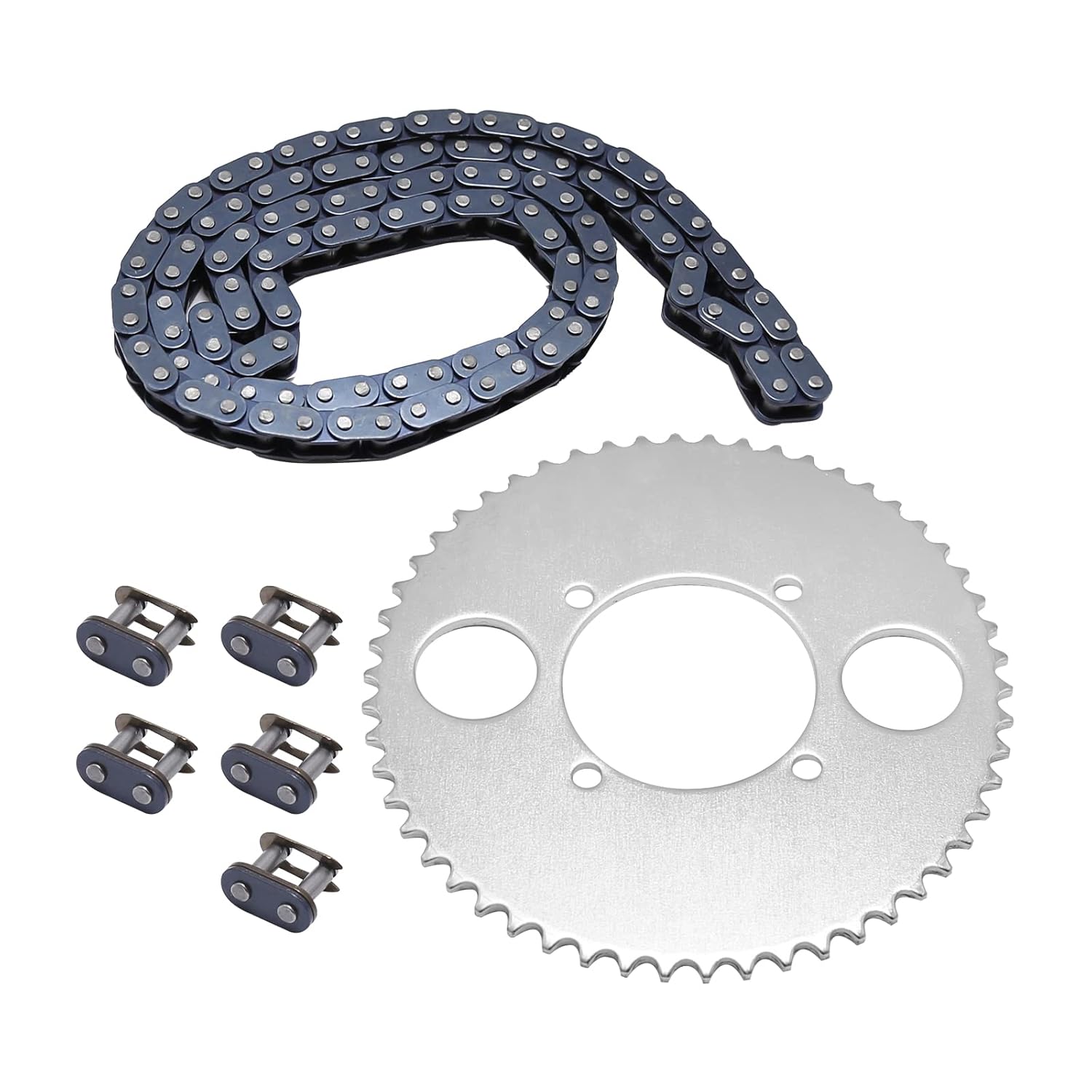 T8F 54T Tooth Rear Sprocket with T8F 116 Links Chain and Master Link for 47cc 49cc 2-Stroke Engine Motor Chinese Kids Mini Moto Pocket Bike Gas Scooter ATV Quad Pit Dirt Bike