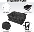 RAYMACE Bike Basket Rear Rack with Cargo Net, Liner and Waterproof Cover,Heavy Duty Bicycle Basket Perfect for Electric Bike