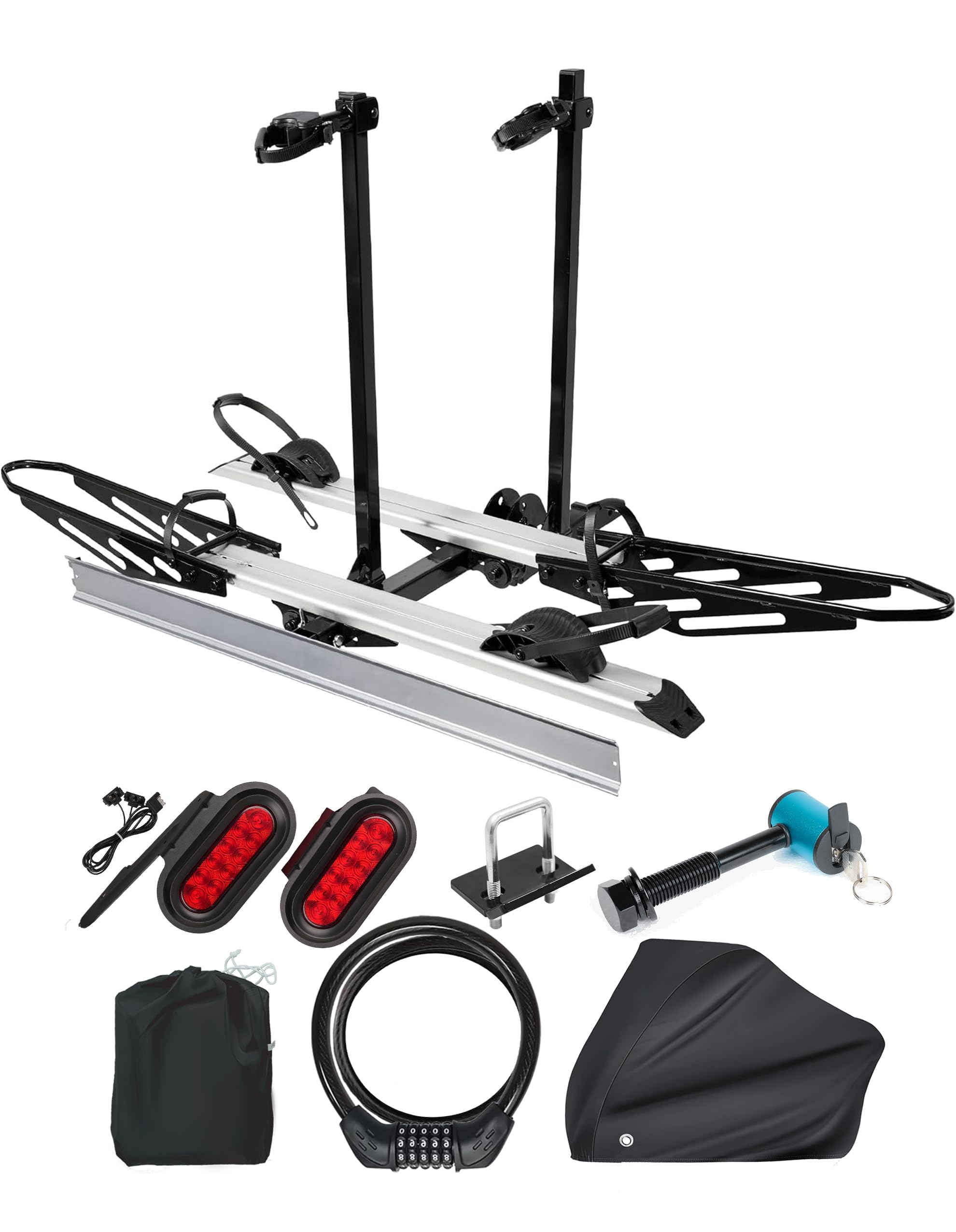 RokRack S One 1-Ebike Rack with Ramp, 100 lbs Capacity, Single Hitch Mount Electric Bike Rack, Fits up to 5" Fat Tire Width and 50" Wheelbase, Ebike Carrier Rack for 2" Receiver for Cars SUVs Vans RVs