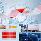 Reflective Trailer Tape, 2" × 11.8" × 30 PCS Red & Silver High Intensity Self Adhesive Reflector Tapes Outdoor Waterproof 3m Safety Dot Retroreflective Tape for Cars, Trailers, Boats, Mailbox (30)