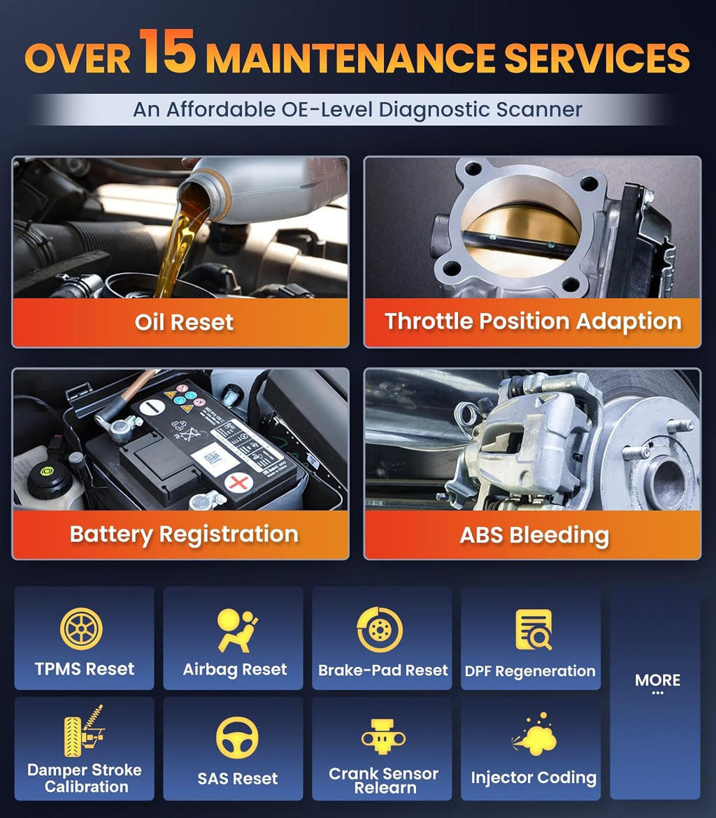 OBD2 Scanner for Jaguar/Land/Rover, OM501 All Systems Diagnostic Tool with 15+ Resets (Oil/ETC/EPB/ABS/SAS/BAT Register...), Full OBDII Functions Read&Erase Fault Codes, Free Software Update