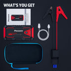 Povasee Jump Starter 5000A Car Jumper Starter, Model A30 12V Jump Box for Car Battery up to 10L Gas or 8L Diesel Engine Battery Jumper Starter Portable with Power Bank/Dual Output/LED Light