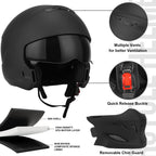 Full Face Motorcycle Helmet for Unisex-Adult Dirt Bike ATV Scooter Cruiser 3/4 Face Motocross Helmet Interchangeable Mouth Cover DOT Approved