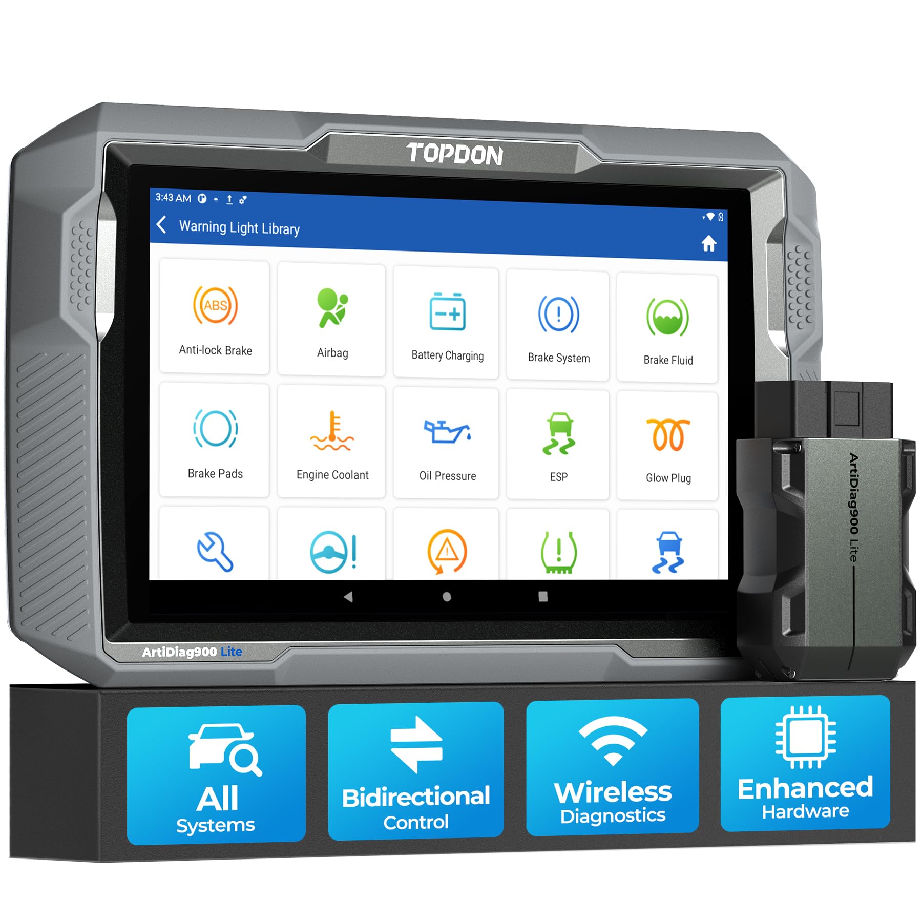 TOPDON Bidirectional Scan Tool, 2026 New ArtiDiag900 Lite Automotive Diagnostic Tool for Full System, Scanner for Car with Active Test, 8 Reset, Wireless OBD2 Scanner Diagnostic Tool for All Vehicles