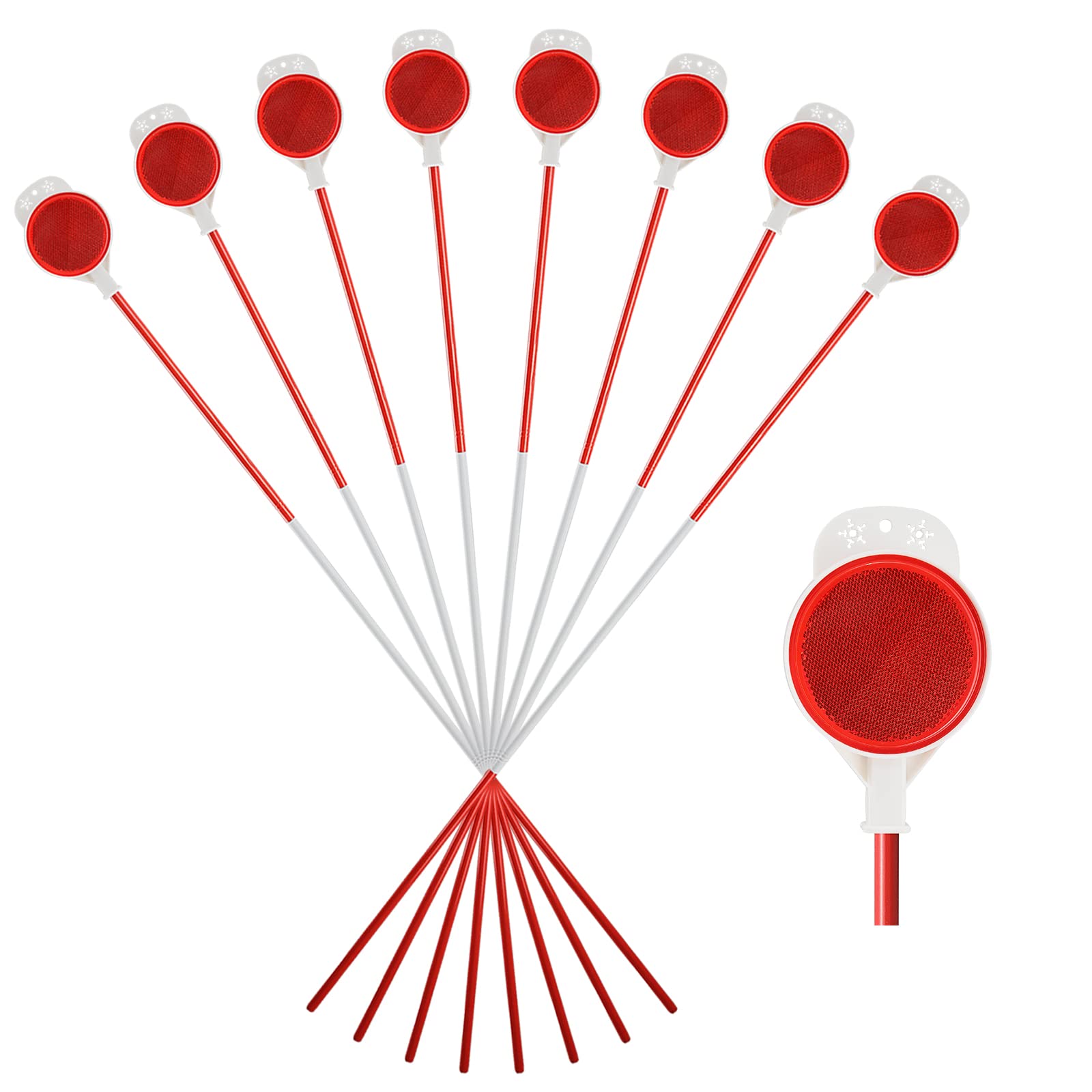 Driveway Reflectors Markers for Snow Plowing, 36-48" Reflective Driveway Steel Metal Reflective Post, Double-Sided High Visible Rustproof Design(4 pack)