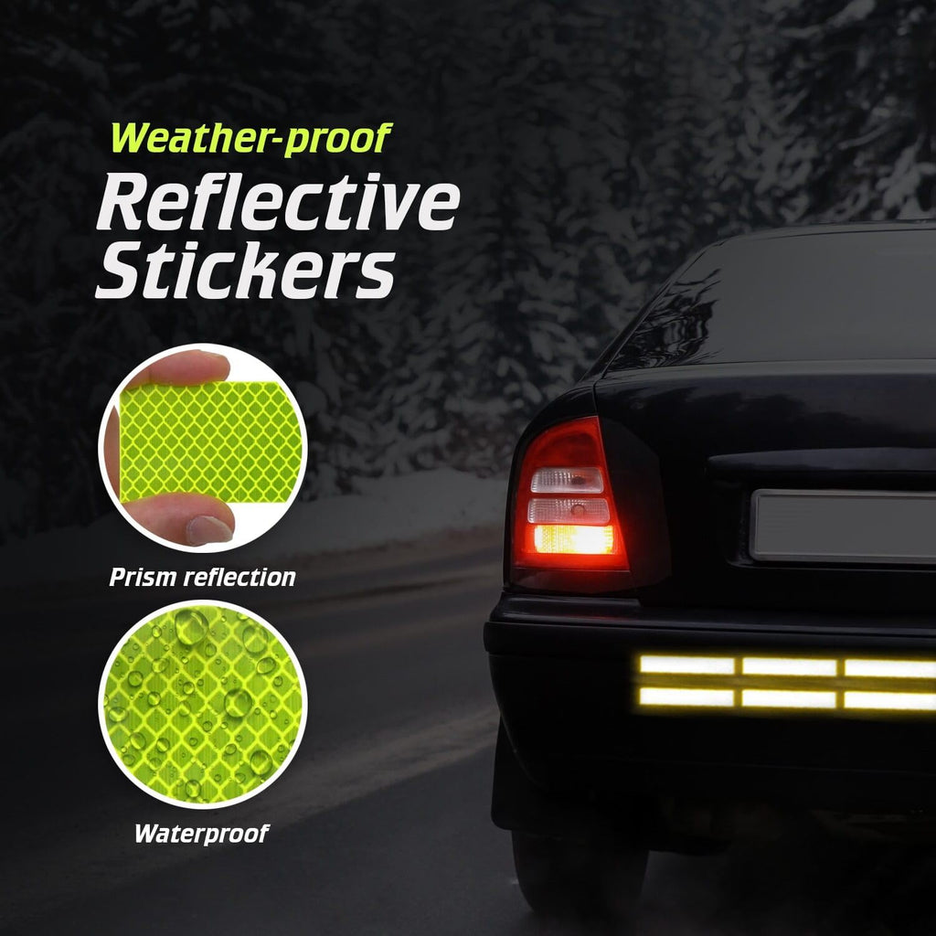 SmartSign 1.2 x 6 inch Red Reflective Strips - Pack of 4, Premium 3M Diamond Grade Reflective Stickers for Night Safety/Backpacks/Bicycles/Vehicles, Hi-Tack Adhesive, Made in USA