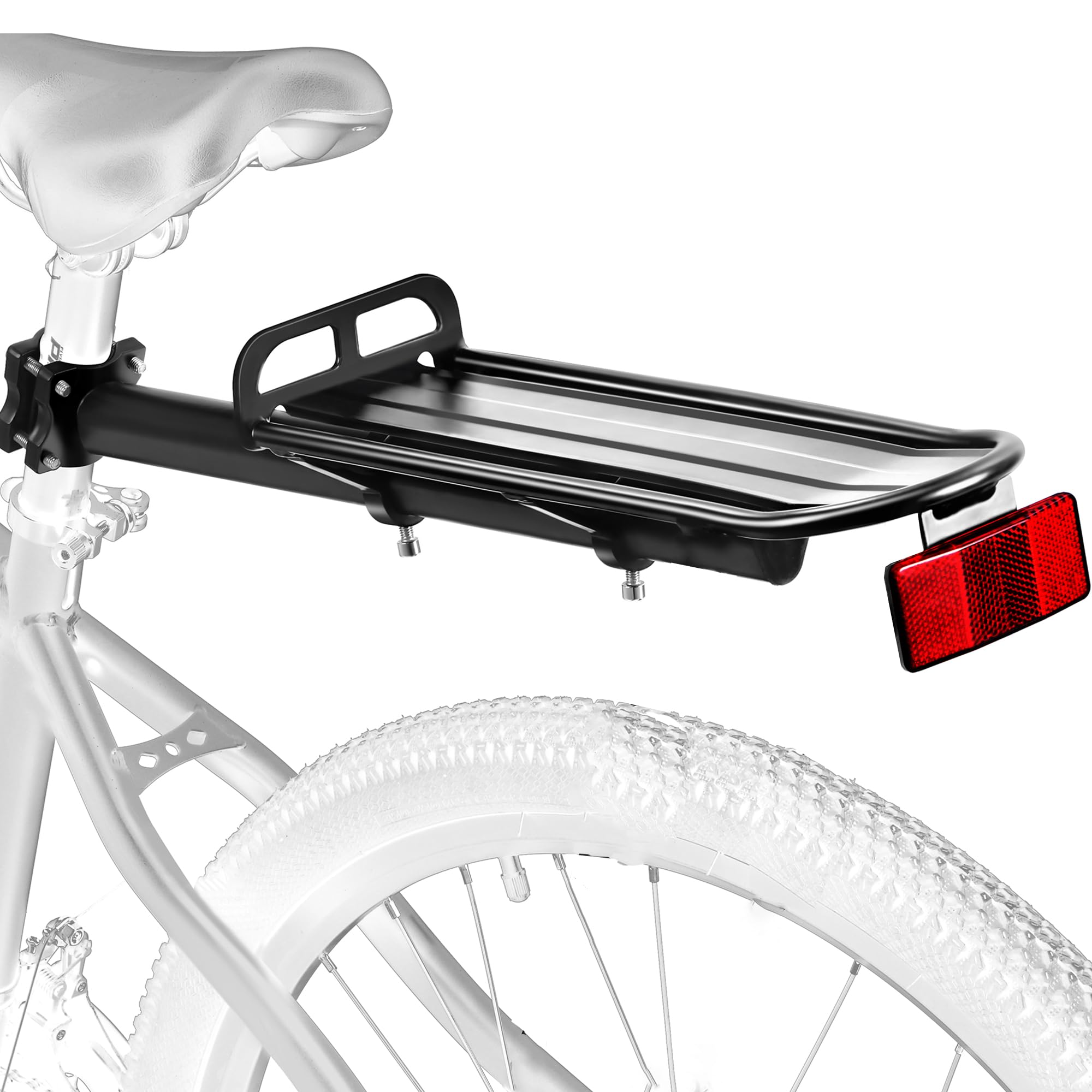 Rear Bike Rack,Bike Cargo Rack,Aluminum Alloy,Large Size Reflective,Retractable,Universal