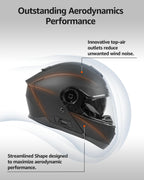 YEMA Modular Motorcycle Helmets, DOT Approved Full Face Motorcycle Helmet with Flip Up Dual Visor, Helmets for Adults Men Women Helmets for Street Scooter ATV E-Bike - YM-926