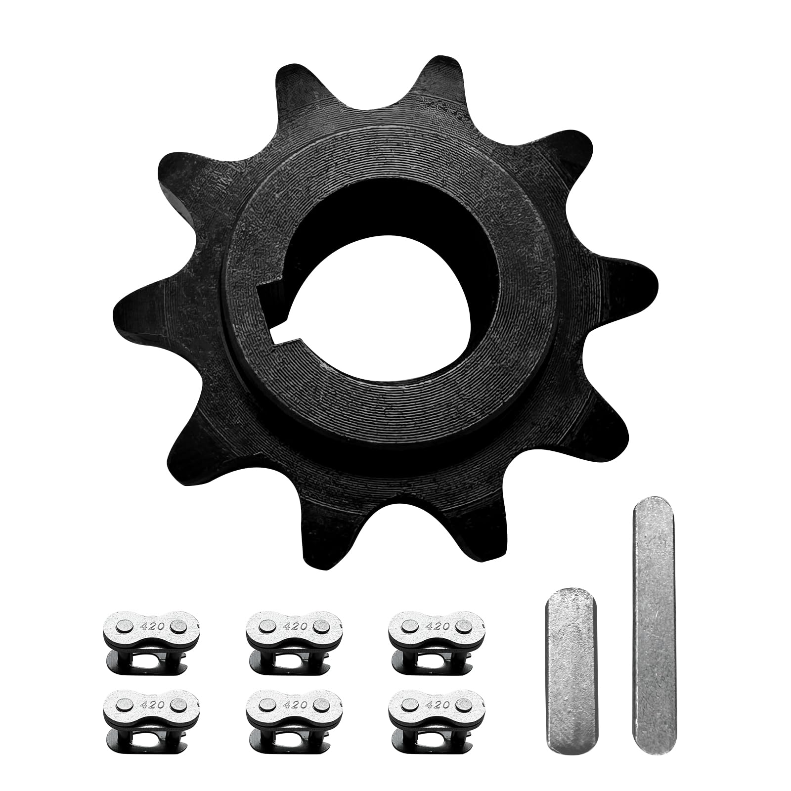 10 Tooth with 5/8'' Bore #40 41 420 Chain Sprocket for Coleman CT200U CT200U-EX BT200X KT196 Predator 196cc 200cc 212cc 6.5hp Baja Massimo Warrior Mini Bike Trailmaster MB200 Go Kart Cart Parts
