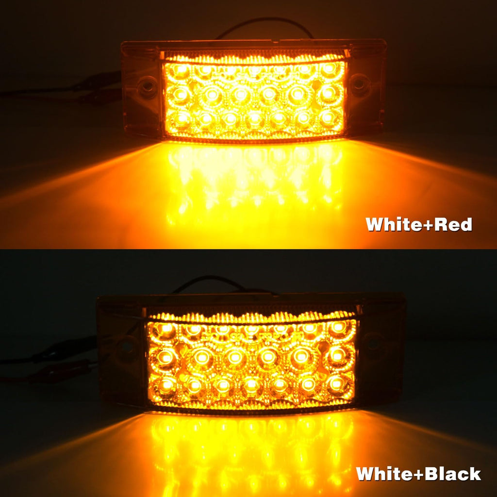 10Pcs 6" Inch Rectangle Led Trailer Side Marker Clearance Lights 20 LED Reflectors, Rectangular Amber 6" x 2" LED Marker Lights Aux Turn Signals Surface Mount Sealed Truck RV Waterproof