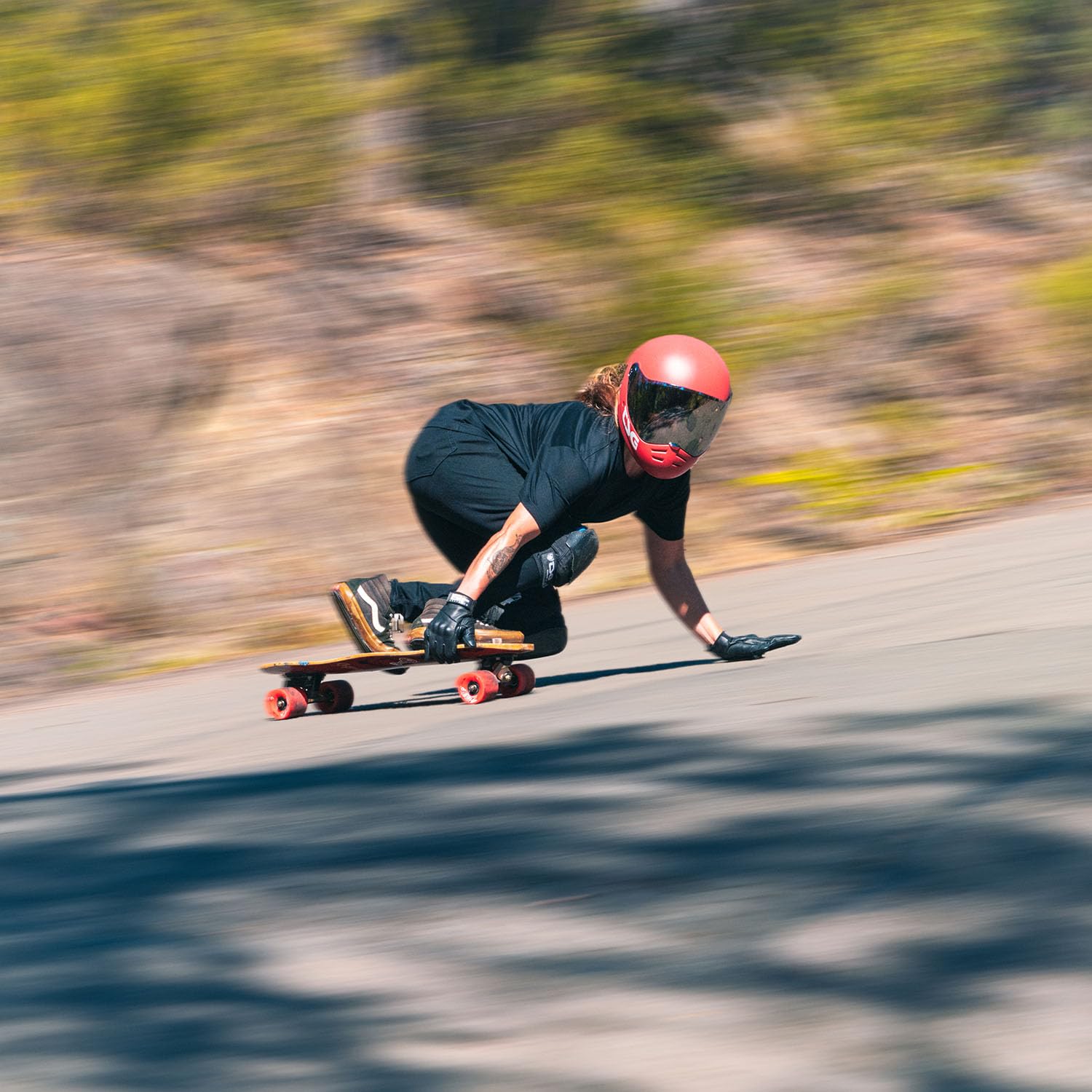 TSG - Pass 2.0 Full-face Premium Helmet w/Two Visors | Downhill Skateboarding, E-Skating, E-Onewheeling, Longboarding | Nose Ports, Air Flow Channels, Ear Slots, Adjustable Cheek Pads | ABS Hardshell