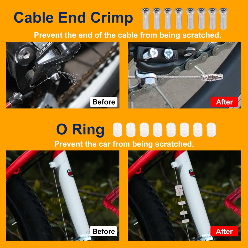 weideer Bicycle Brake Cable Shift Cable Bike Cable Housing Kit Bike Brake Cable Kit Bicycle Transmission Line for Bicycle Mountain Road Bike Repair