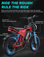 Bicicleta eléctrica DTTZH F6/F6S/F6PRO para adultos con NFC y desbloqueo por contraseña, 4000/2000/1500 W, 50/40/33 MPH, 60 V 30 Ah, 48 V 15/25 Ah, 160-96 km, motocicleta eléctrica todoterreno con neumáticos anchos de 20" 