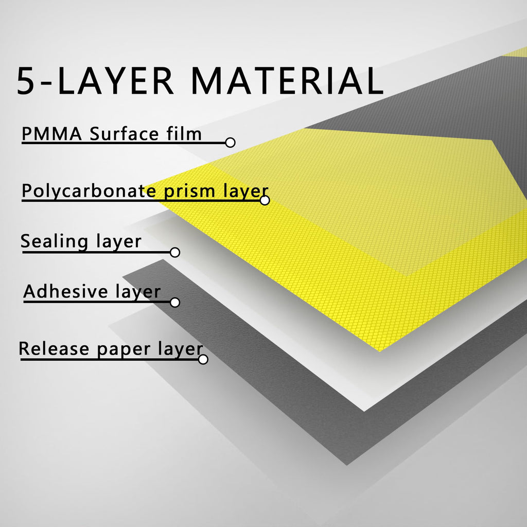 SWRT 2 Inch X 160 FT Reflective Tape Heavy Duty Strong Adhesive Black & Yellow Reflective Tape Outdoor Waterproof Hazard Caution Arrow Sign Safety Warning Tape Reflector Conspicuity Tape for Trailer