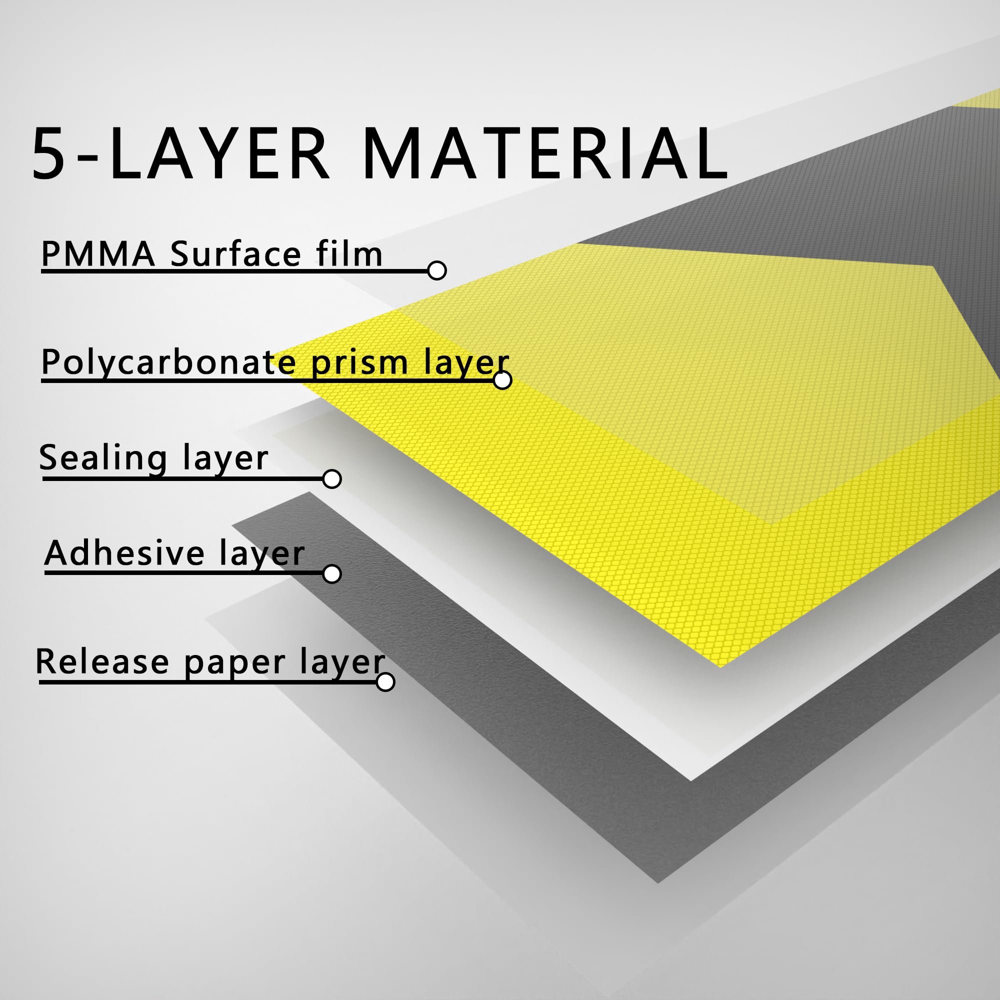 SWRT 2 Inch X 160 FT Reflective Tape Heavy Duty Strong Adhesive Black & Yellow Reflective Tape Outdoor Waterproof Hazard Caution Arrow Sign Safety Warning Tape Reflector Conspicuity Tape for Trailer