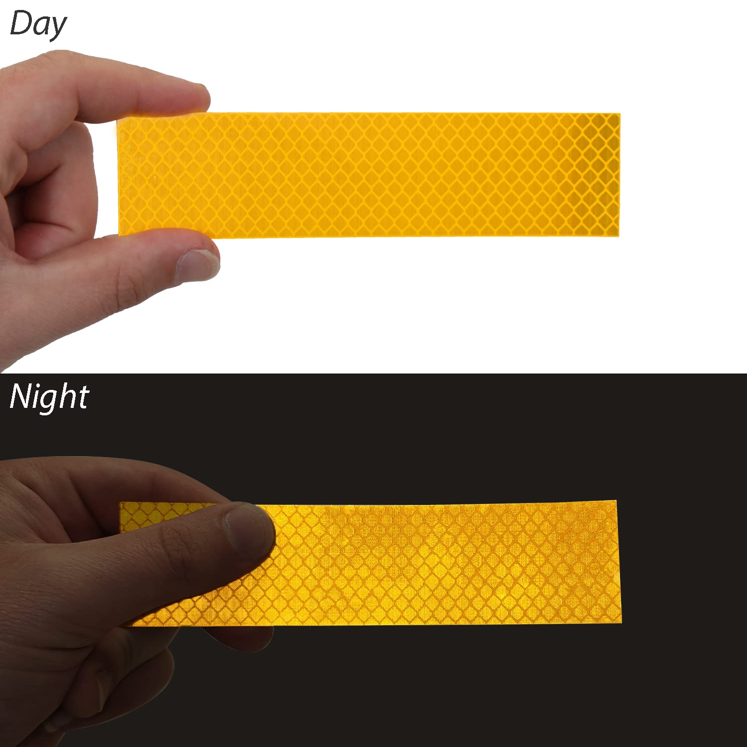 SmartSign 1.2 x 6 inch Red Reflective Strips - Pack of 4, Premium 3M Diamond Grade Reflective Stickers for Night Safety/Backpacks/Bicycles/Vehicles, Hi-Tack Adhesive, Made in USA