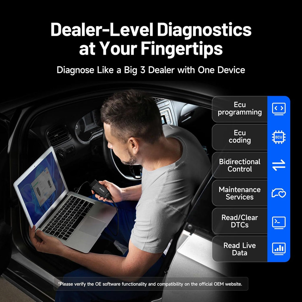 TOPDON RLink X3 OBD2 Adapter for GM/Ford/Chrysler, J2534 Pass-Thru Programmer, OBD USB FORScan Adapter, OEM Programming and Diagnostic Tool, Fit for 8+ OE Software, Supports J2534/CAN-FD, Auto Switch