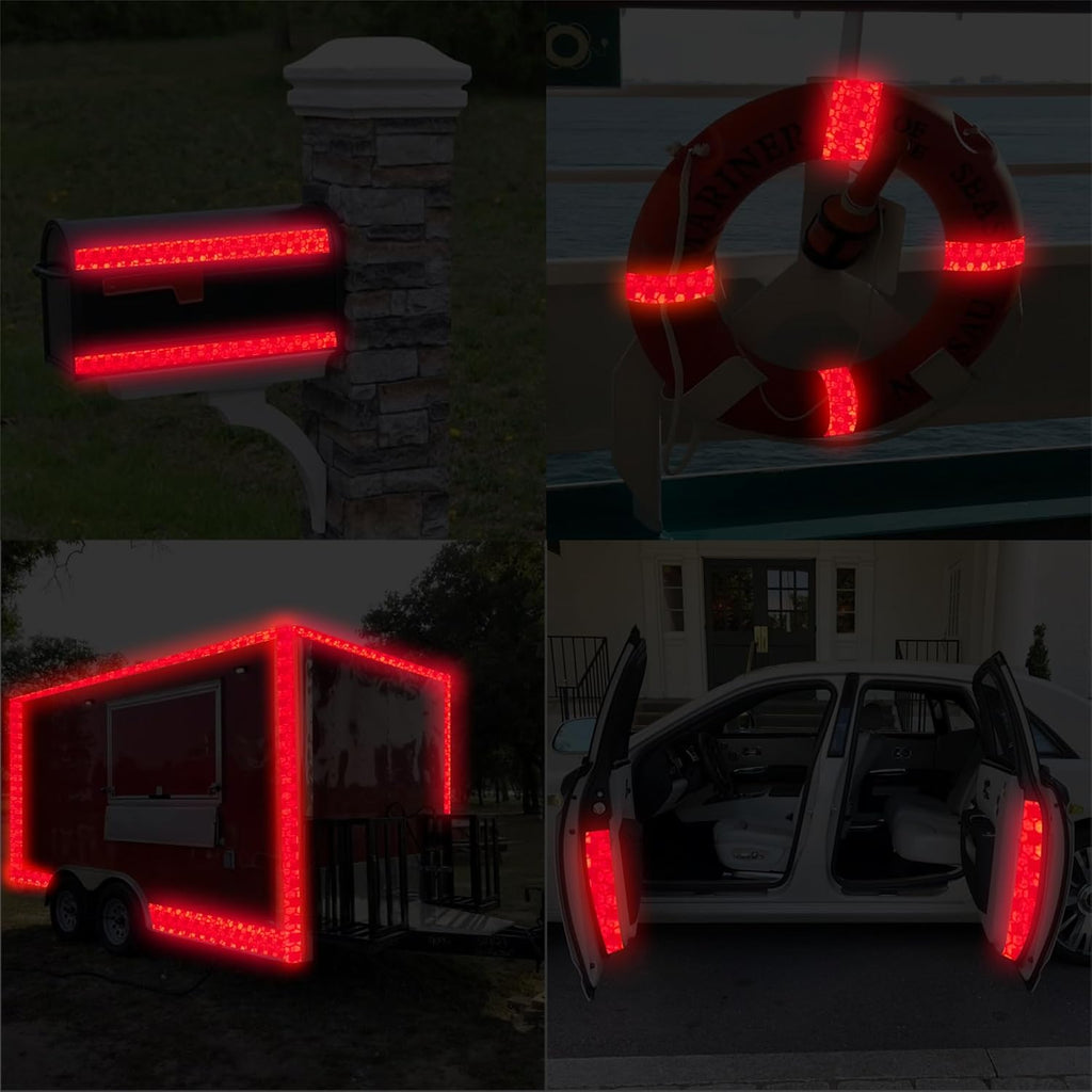 SWRT Reflective Tape 2 Inch x 160 Feet DOT-C2 Shining Star Fade Resistant Red Reflective Tape Outdoor Waterproof Strong Adhesive Safety Warning Tape Reflector Conspicuity Tape for Trailer Trucks Bike