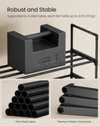 SONGMICS Shoe Rack, 3-Tier Shoe Organizer, Metal Storage Shelf, Upright or Upside Down, for 16-20 Pairs, Stackable, for Entryway, 11.8 x 36.2 x 21.7 Inches, Black ULSA303B02