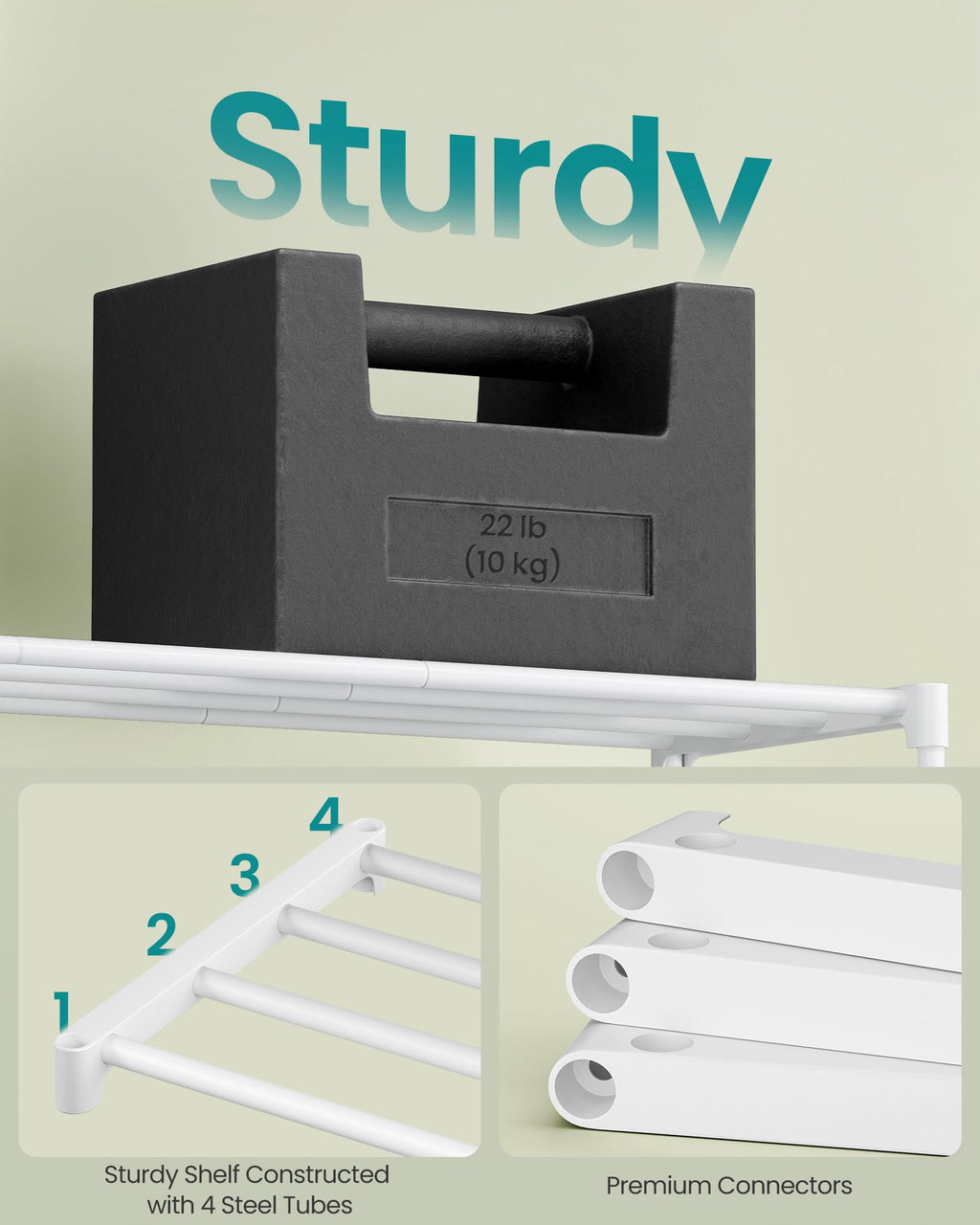 SONGMICS Shoe Rack, 3-Tier Shoe Organizer, Metal Storage Shelf, Upright or Upside Down, for 16-20 Pairs, Stackable, for Entryway, 11.8 x 36.2 x 21.7 Inches, Black ULSA303B02