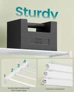 SONGMICS Shoe Rack, 3-Tier Shoe Organizer, Metal Storage Shelf, Upright or Upside Down, for 16-20 Pairs, Stackable, for Entryway, 11.8 x 36.2 x 21.7 Inches, Black ULSA303B02