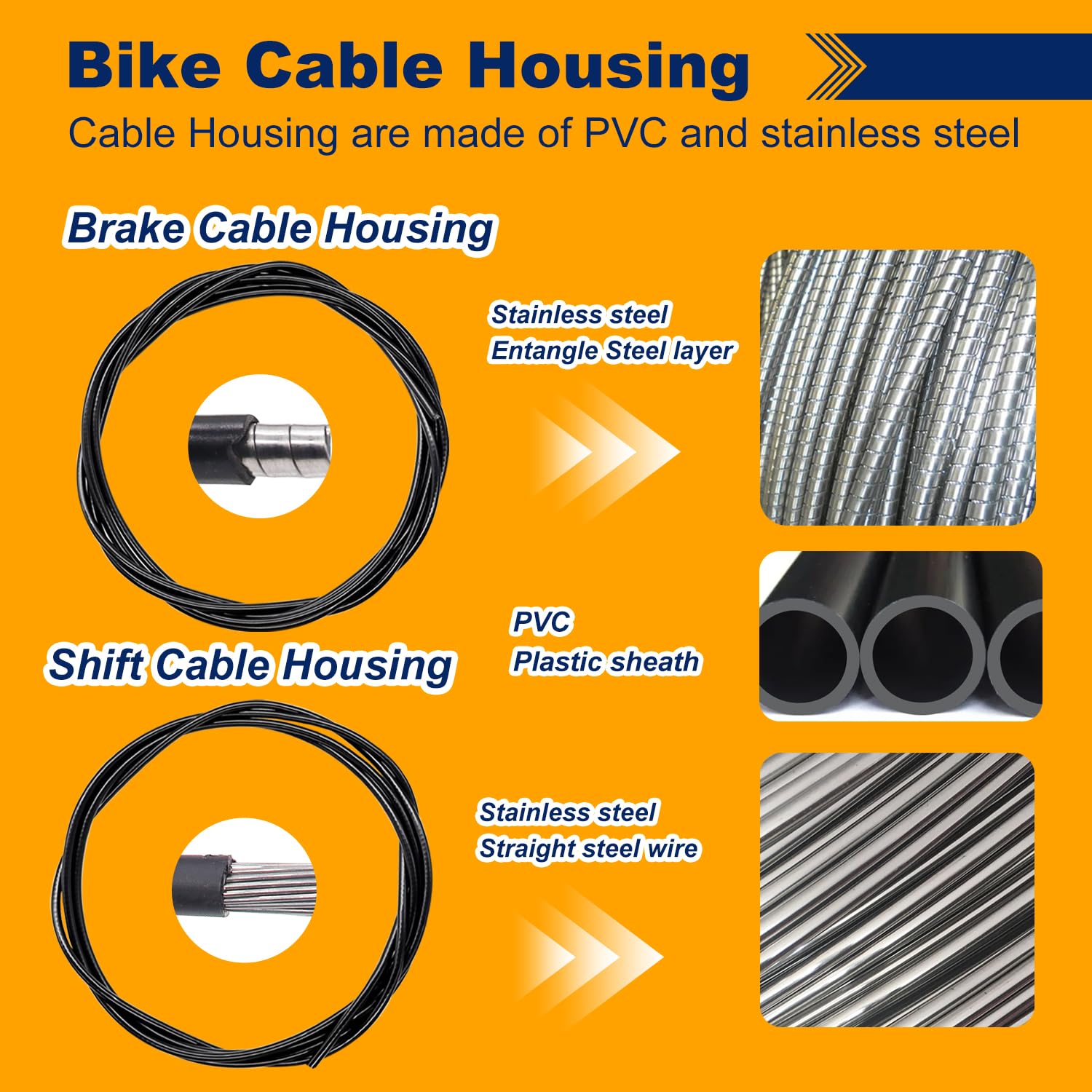 weideer Bicycle Brake Cable Shift Cable Bike Cable Housing Kit Bike Brake Cable Kit Bicycle Transmission Line for Bicycle Mountain Road Bike Repair