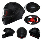 CYRIL Full Face Motorcycle Helmets for Adults Men & Women with Tinted and Clear Visor Meet Dot Approved