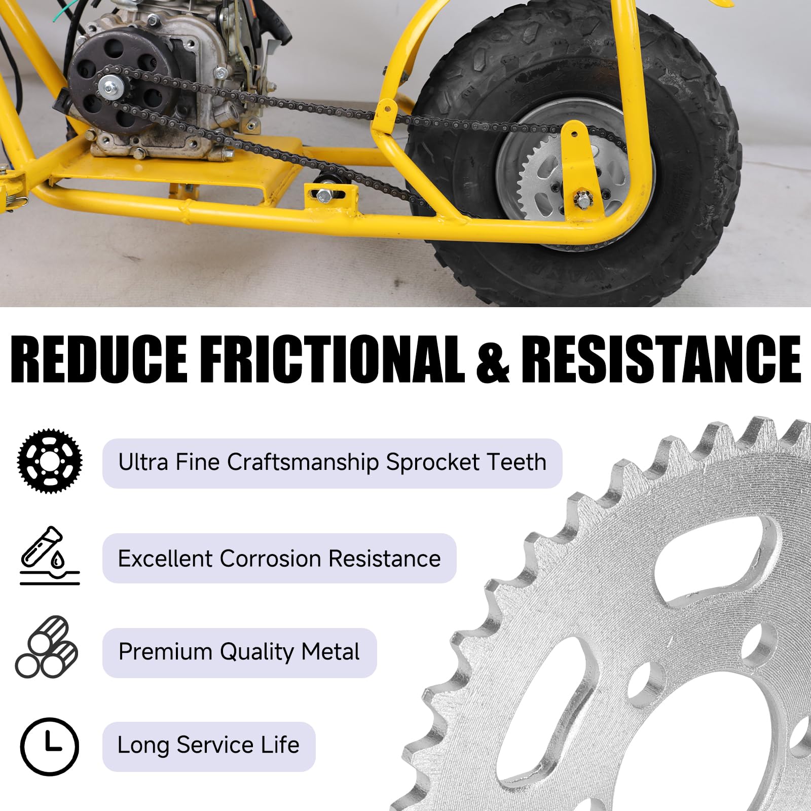 35 Chain Sprocket 40 Tooth Compatible with Coleman Mini Bike CT100U CC100X CK100 Baja DB30 TaoTao GK80 Monster Moto 80cc MBX10 MBX11 Predator 79cc 97cc 98cc 100cc 2.5hp Go Kart Parts