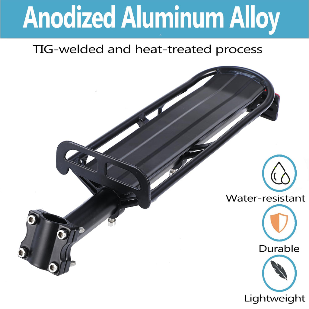 Rear Bike Rack,Bike Cargo Rack,Aluminum Alloy,Large Size Reflective,Retractable,Universal